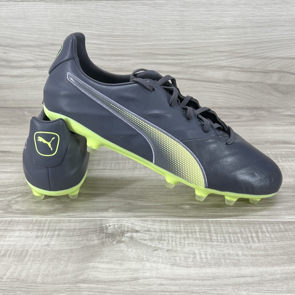PUMA KING Pro 21 FG AG Leather Soccer Cleats Grey 106549-05 Mens Size 12 US